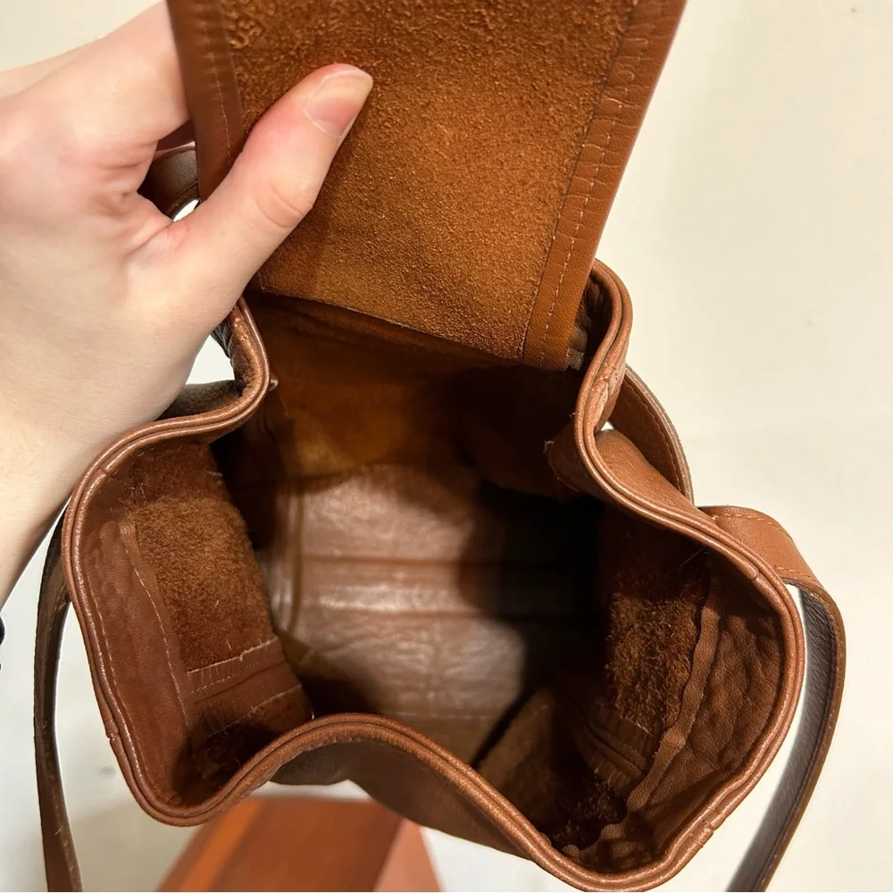 Vintage Coach 4156 Toffee Brown Leather Soho Belted Bucket Buckle Pouch Bag - Picture 12 of 16